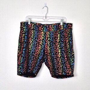 Torrid Multicolor Shorts Leggings Sz 3 High Waist Elastic Waist Hippie Boho 70s